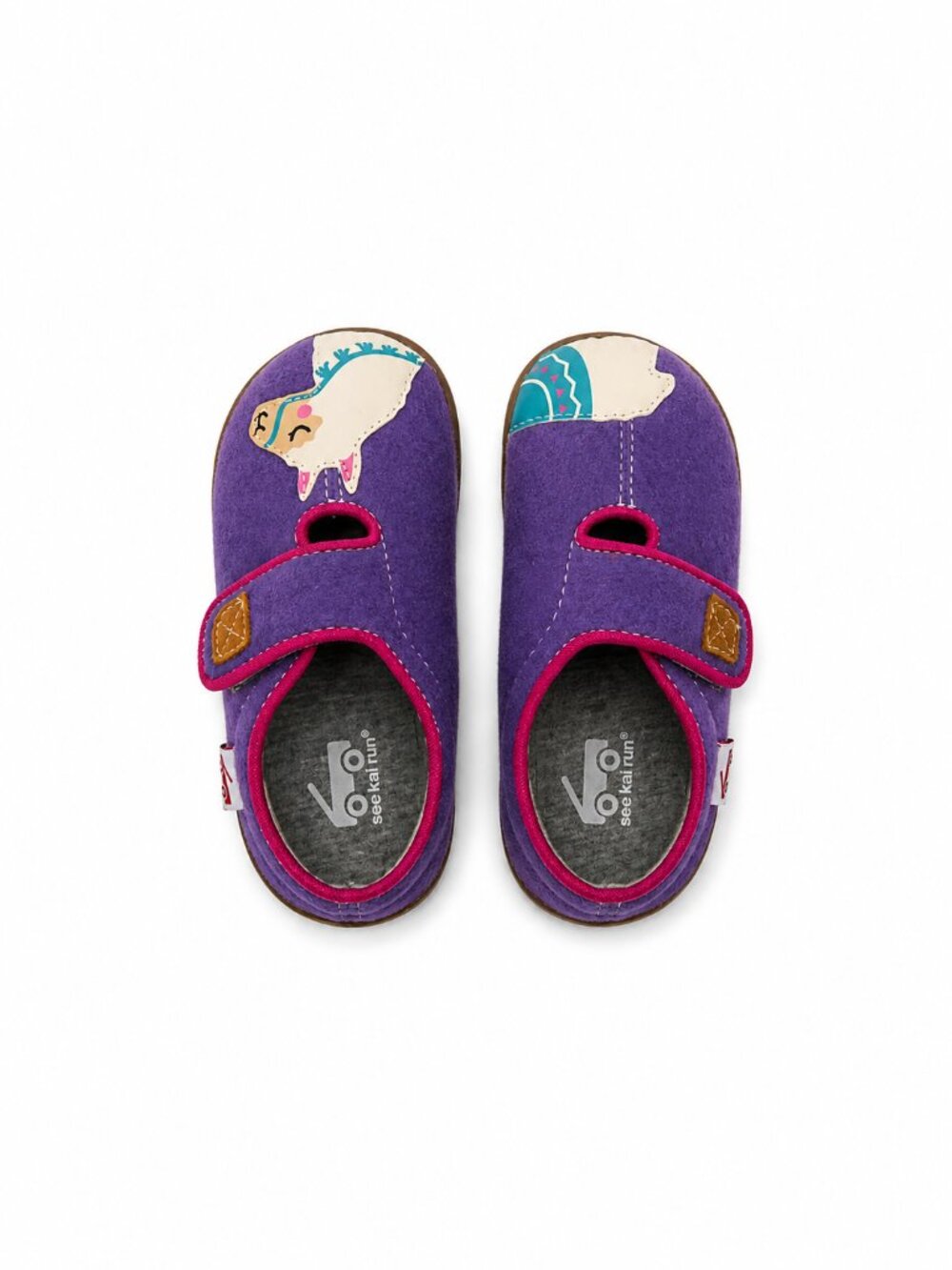 See Kai Run Purple Alpaca Llama Velcro Toddler Shoes Size 4